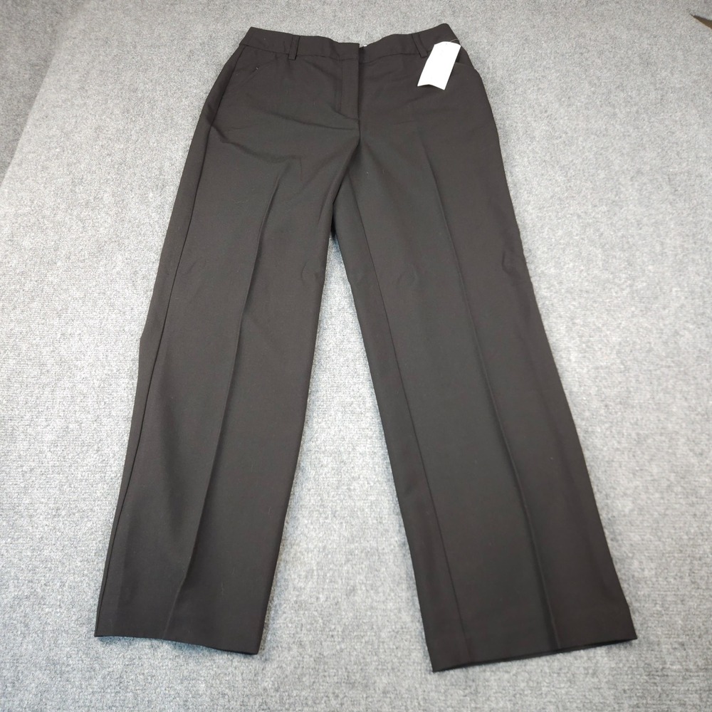Cato Essentials Black High Rise Straight Leg Dress Pants Womens 10 NWT RN37080